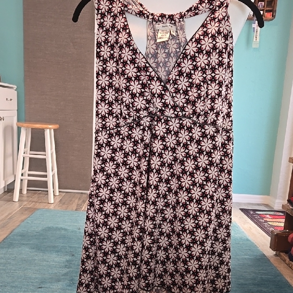 Sophie Max Reds and Brown Floral  Babydoll Top
